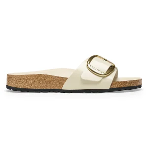 Birkenstock Madrid Big Buckle Shine Ecru Natural Leather