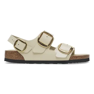 Birkenstock Milano Big Buckle Shine Ecru Natural Lea