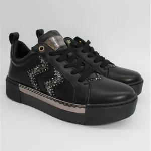 Sneaker pelle donna CAFèNOIR DD112 nero
