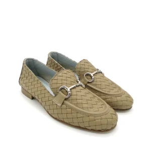 Mocassino pelle donna Poesie Veneziane JJA40 intrecciato Sabbia