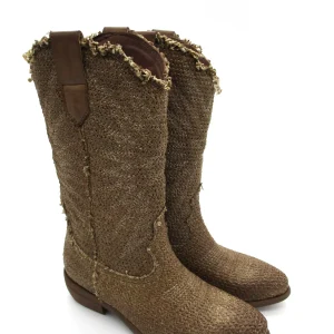Stivale texano Zoe Canvas Cuoio