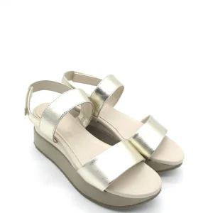Sandalo pelle donna Apepazza Helen Platino