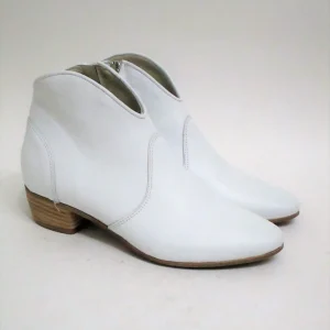 Tronchetto texano pelle donna VALERY 026 bianco