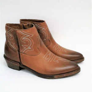 Tronchetto texano pelle donna REP-KO RCA64F cuoio