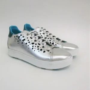 Sneaker pelle donna APEPAZZA SMW14  sadie argento
