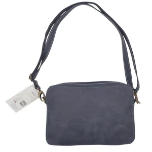 Leaf Bags Borsa Navy Pelle Invecchiato 3653I