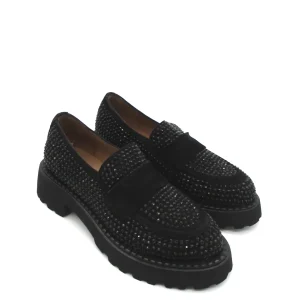 Mocassino strass donna Albano Nero  - 2505 -