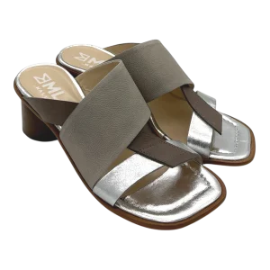 Sandalo pelle donna Malloni Argento-tortora -X26E30608-
