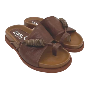 Sandalo pelle donna Malloni Ruggine-X26E35011-