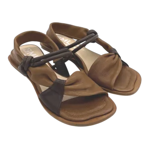 Sandalo pelle donna Malloni Tabacco-caffè -X26E25129-