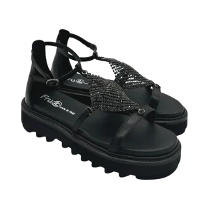 Sandalo pelle donna FRU.IT Black  - 9163 -