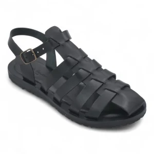 Sandalo Gabbietta Pelle Green Bay Dive Nero 111
