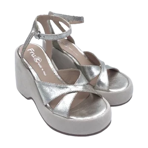 Sandalo donna FRU.IT Metallizzato Avorio  - 8766 -