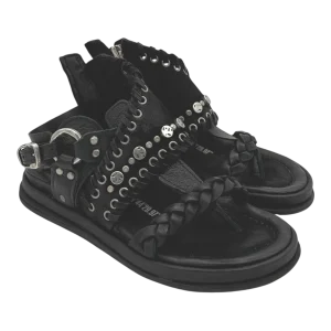 Sandalo pelle donna AS98 Black - B60025 -