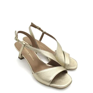 Sandalo pelle donna GIANMARCO SORELLI Lola Laminato Platino - 2132 -