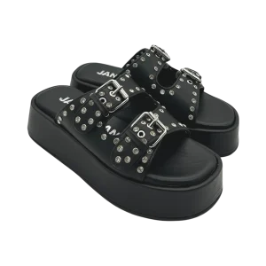 Ciabatta pelle donna Janet & Janet Nero - J 115 -