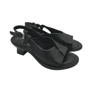 Sandalo tacco pelle donna AS98 Nero  - C03002 -