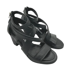Sandalo tacco pelle donna AS98 Nero  - C04005 -
