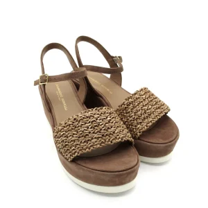 Sandalo zeppa pelle donna GIANMARCO SORELLI Camel - 2162 -