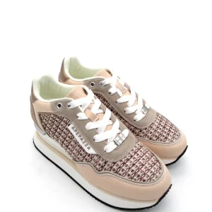 Sneaker donna running Apepazza Marghe Nude e tessuto intrecciato