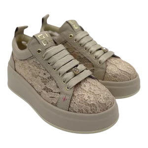 Sneakers pelle donna GIO+ combi Pizzo -Oliva 58A -