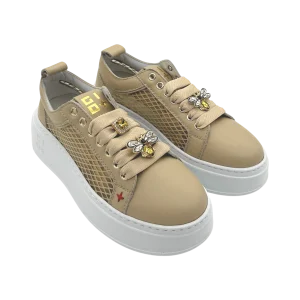 Sneakers pelle donna GIO+ Combi Cappuccino   - PIA342 A -