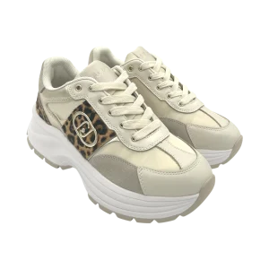 Sneakers pelle LIUJO  Leopard Ivory  - Eva 02 -