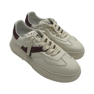 Sneakers pelle donna GIO+ Combi Latte Bordò - Giada 232 -