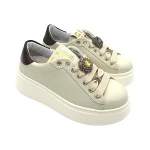 Sneakers pelle donna GIO+ Combi Latte Moro - PIA 250A  -