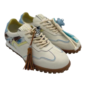 Sneakers pelle donna GIO+ Combi Mucca -Cielo 06 -