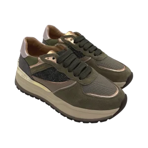 Sneakers pelle donna Janet & Janet Verde -J410-