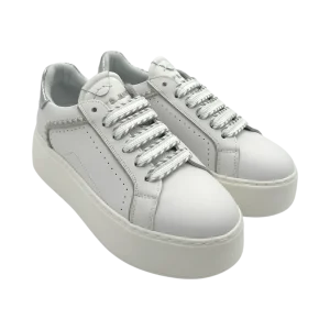 Sneakers pelle donna Janet & Janet White-Silver - Milano 002 -