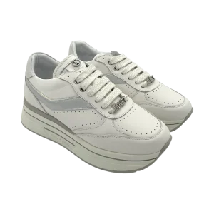 Sneakers pelle donna Janet & Janet White-Silver - Venezia 020 -
