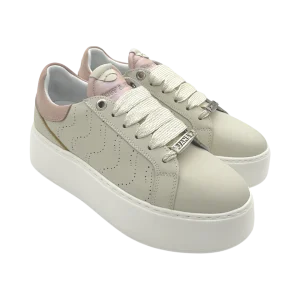 Sneakers pelle donna Janet & Janet White milk-Pink  -  Milano 001 -