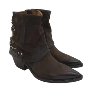 Stivaletto texano pelle donna AS98 Ebano - B84216 -