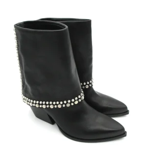 Tronchetto texano pelle donna ELENA IACHI Black - E3700 -