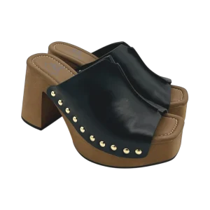 Zoccolo pelle donna Miss Olivia Nero - Eva B-