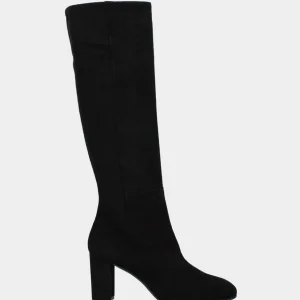 Stivale nero in pelle con linea affusolata