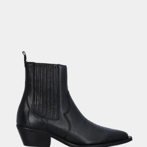 Campero basso nero in pelle con elastici laterali