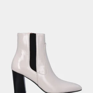 Stivaletto bianco in naplak con elastici laterali coperti