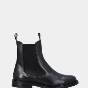 Stivaletto nero in pelle con fascetta