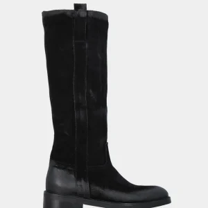 Camperos in velour nero con ricami in pianta