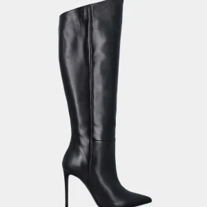 Stivale in nappa nero con cerniera e tacco a stiletto 110 mm