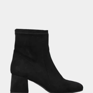 Stivaletto in tessuto nero con gambaletto elasticizzato