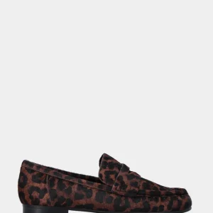 Mocassino in cavallino marrone leopardato