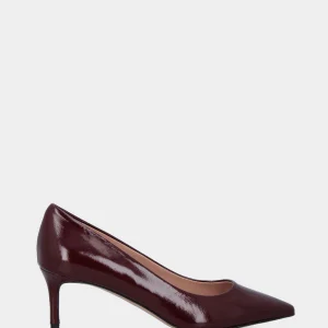 Décolleté in verlux bordeaux con tomaia cucita e rivoltata