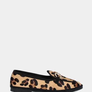 Mocassino su forma friulana in cavallino leopardato flat