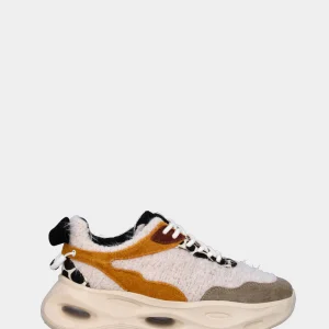 Sneaker in tessuto multicolor con suola monoblocco ondulata e traforata