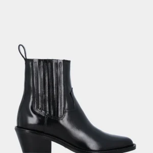 Camperos in vitello nero con listini in pelle ed elastici laterali