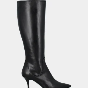 Stivale in nappa nera con stiletto a calice